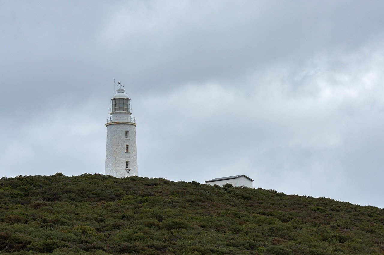 Cape lighthouse in Bruny Island Tasmania 